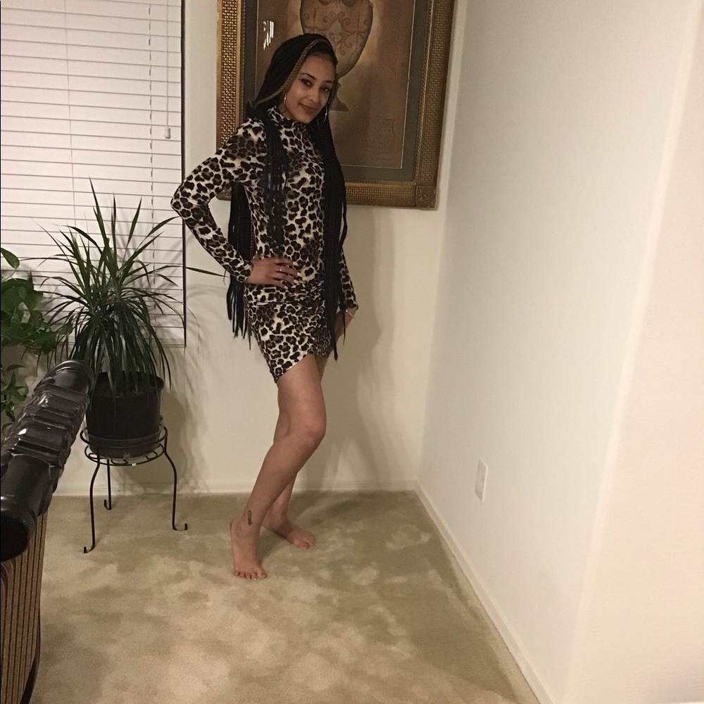 Leopard High n Low Mini Dress